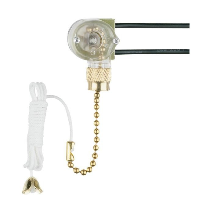 Westinghouse Lighting - 7702300 - Fan Light Switch with Pull Chain - Switch Pull Chain - Polished Brass