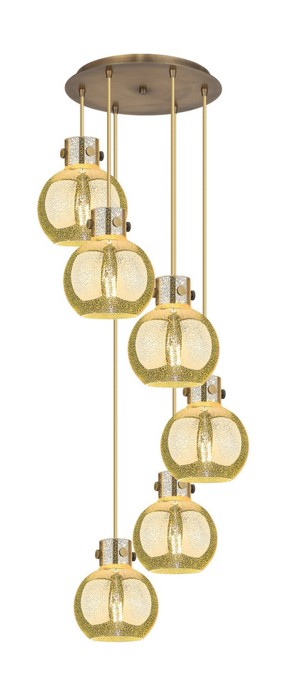 Innovations - 116-410-1PS-BB-G410-8ME - Six Light Pendant - Newton - Brushed Brass