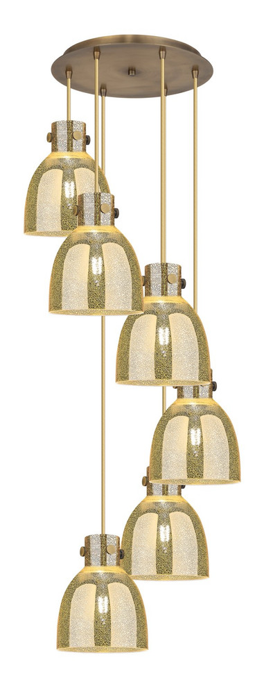 Innovations - 116-410-1PS-BB-G412-8ME - Six Light Pendant - Downtown Urban - Brushed Brass