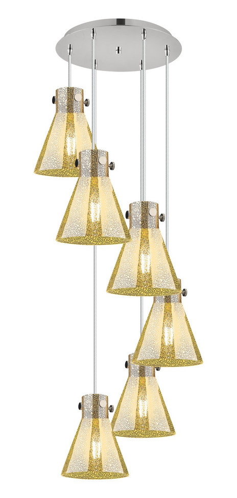 Innovations - 116-410-1PS-PN-G411-8ME - Six Light Pendant - Downtown Urban - Polished Nickel