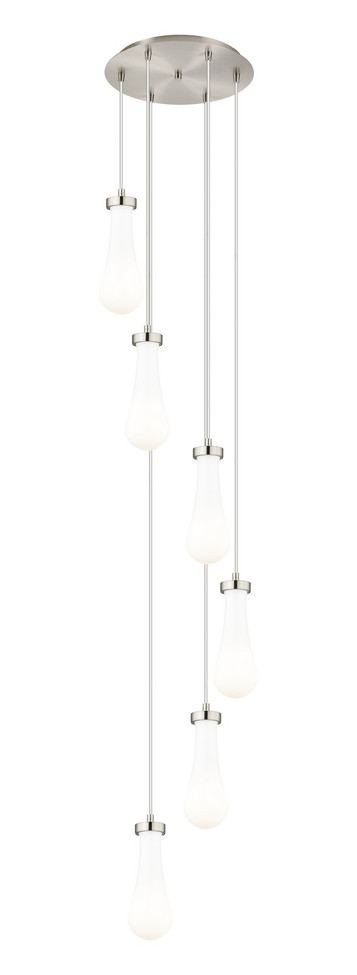 Innovations - 116-451-1P-SN-G451-4GWH - Six Light Pendant - Downtown Urban - Brushed Satin Nickel