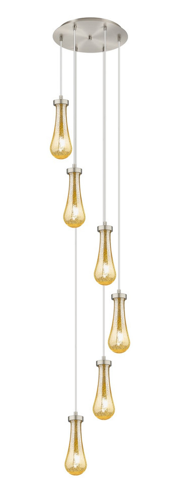 Innovations - 116-451-1P-SN-G451-4ME - Six Light Pendant - Downtown Urban - Brushed Satin Nickel