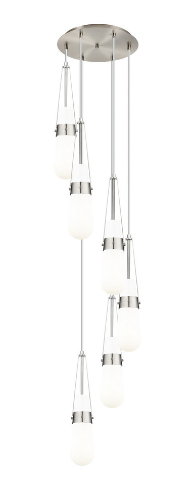 Innovations - 116-452-1P-SN-G452-4GWH - Six Light Pendant - Downtown Urban - Brushed Satin Nickel