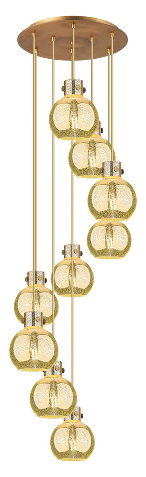 Innovations - 119-410-1PS-BB-G410-8ME - Nine Light Pendant - Newton - Brushed Brass