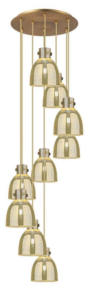 Innovations - 119-410-1PS-BB-G412-8ME - Nine Light Pendant - Downtown Urban - Brushed Brass