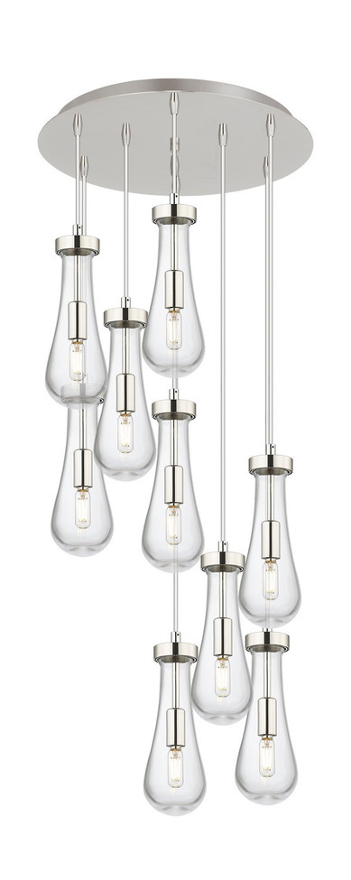 Innovations - 119-451-1P-PN-G451-4CL - Nine Light Pendant - Downtown Urban - Polished Nickel