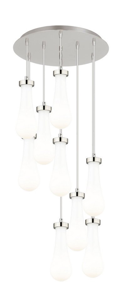 Innovations - 119-451-1P-PN-G451-4GWH - Nine Light Pendant - Downtown Urban - Brushed Polished Nickel
