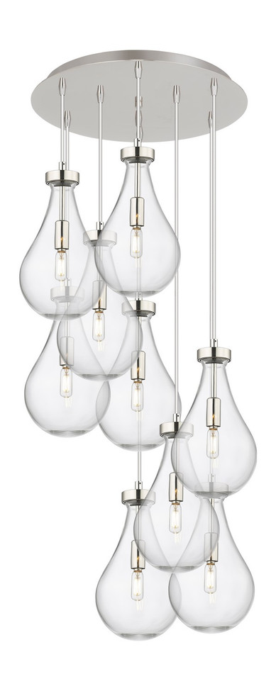Innovations - 119-451-1P-PN-G451-7CL - Nine Light Pendant - Downtown Urban - Polished Nickel