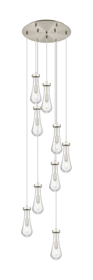 Innovations - 119-451-1P-SN-G451-4CL - Nine Light Pendant - Downtown Urban - Brushed Satin Nickel
