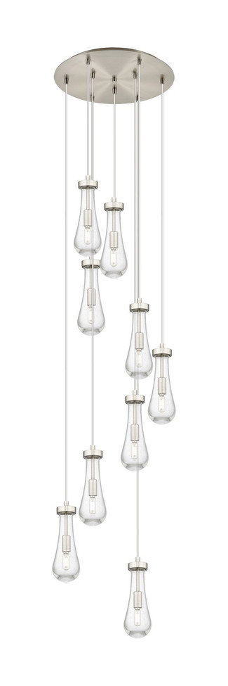Innovations - 119-451-1P-SN-G451-4SDY - Nine Light Pendant - Downtown Urban - Brushed Satin Nickel