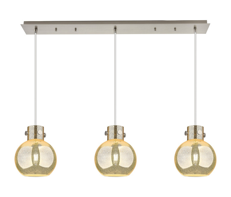 Innovations - 123-410-1PS-SN-G410-8ME - Three Light Linear Pendant - Newton - Brushed Satin Nickel