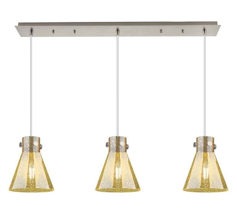 Innovations - 123-410-1PS-SN-G411-8ME - Three Light Linear Pendant - Downtown Urban - Brushed Satin Nickel