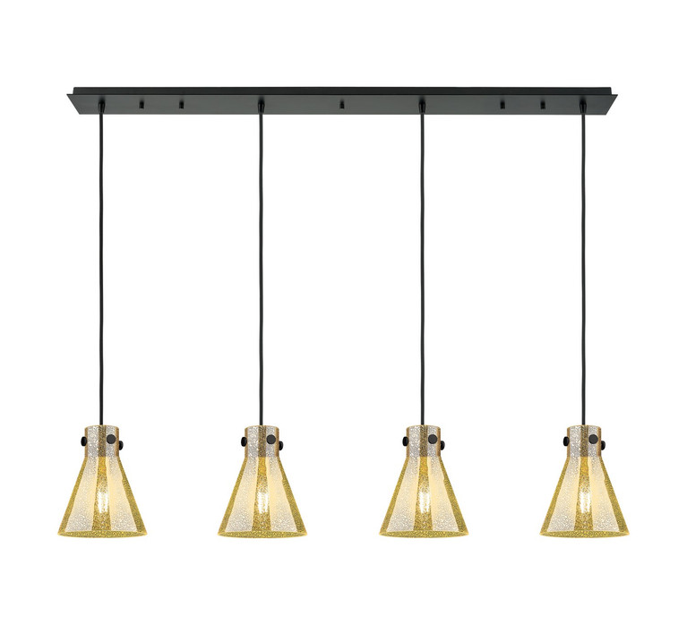 Innovations - 124-410-1PS-BK-G411-8ME - Four Light Linear Pendant - Downtown Urban - Matte Black