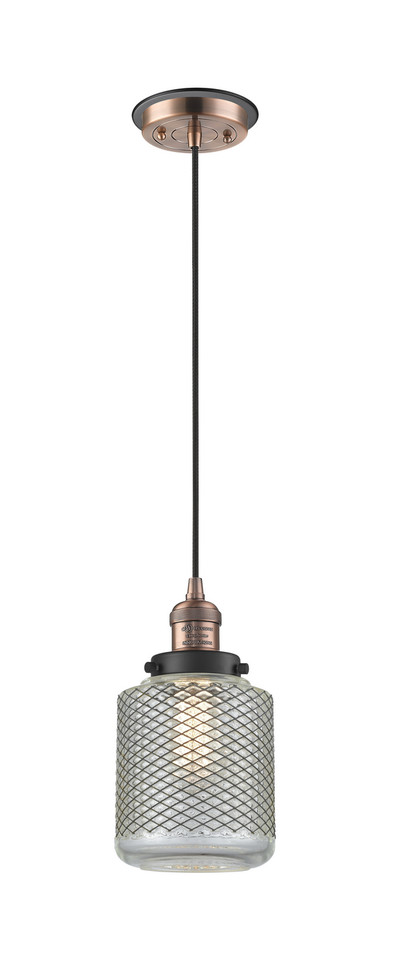 Innovations - 201CBP-ACBK-G262 - One Light Mini Pendant - Franklin Restoration - Antique Copper