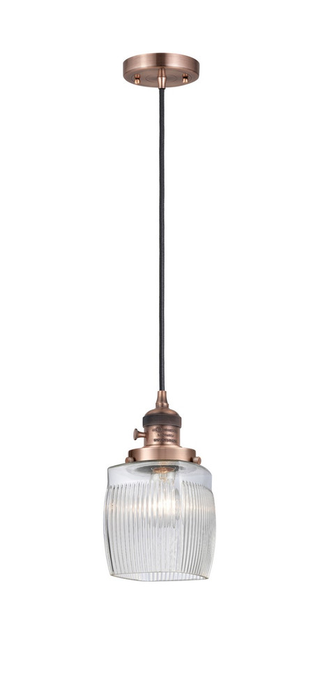 Innovations - 201CSW-AC-G302 - One Light Mini Pendant - Franklin Restoration - Antique Copper