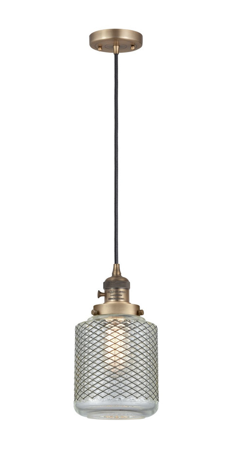 Innovations - 201CSW-BB-G262 - One Light Mini Pendant - Franklin Restoration - Brushed Brass
