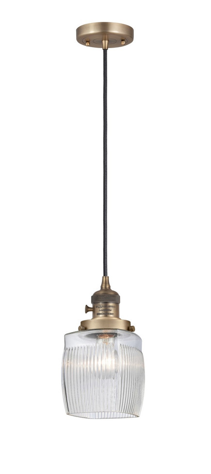 Innovations - 201CSW-BB-G302 - One Light Mini Pendant - Franklin Restoration - Brushed Brass