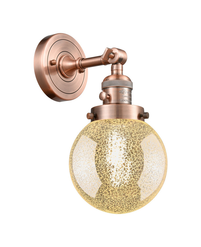 Innovations - 203SW-AC-G208-6 - One Light Wall Sconce - Franklin Restoration - Antique Copper