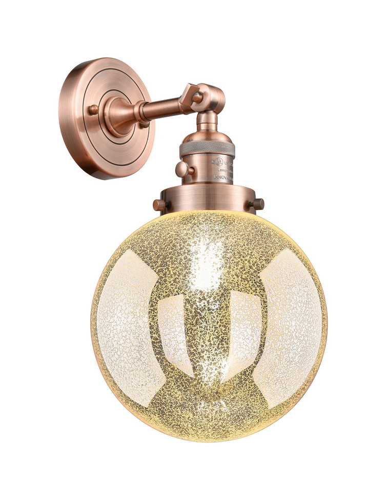 Innovations - 203SW-AC-G208-8 - One Light Wall Sconce - Franklin Restoration - Antique Copper
