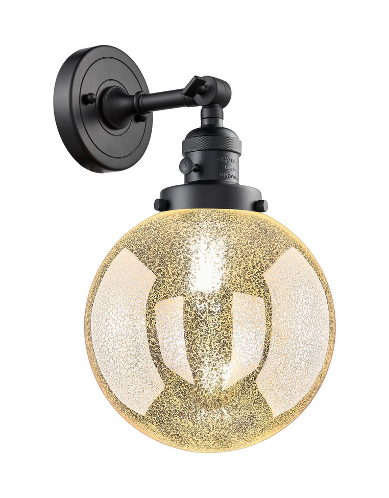 Innovations - 203SW-BK-G208-8 - One Light Wall Sconce - Franklin Restoration - Matte Black