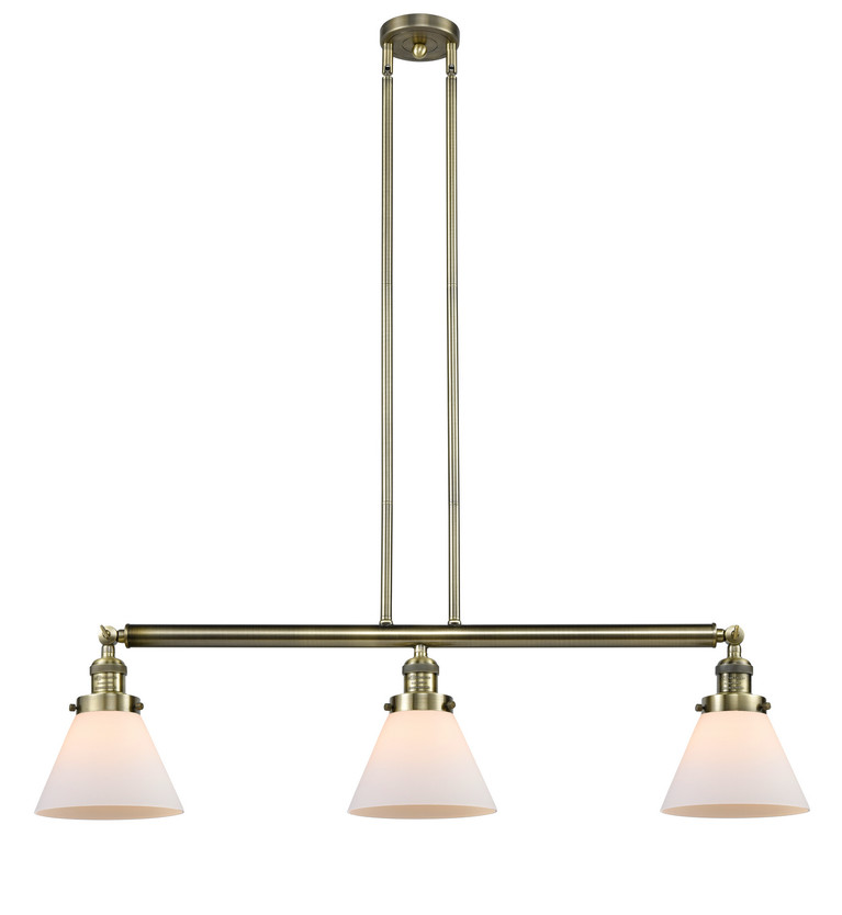 manufacturer_finish:Antique Brass|manufacturer_glass:Cased Matte White Large Cone|light_output:220.00lm|color_temperature:2200K|cri:99