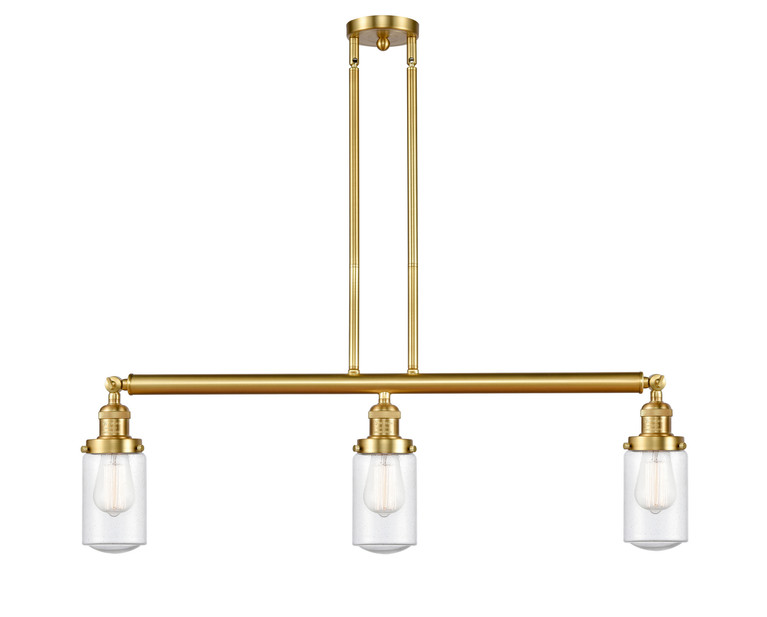 Innovations - 213-SG-G314 - Three Light Island Pendant - Franklin Restoration - Satin Gold