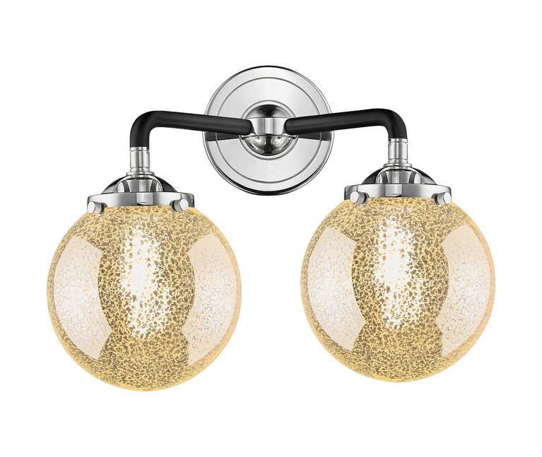 Innovations - 284-2W-BPN-G208-6 - Two Light Bath Vanity - Nouveau - Black Polished Nickel
