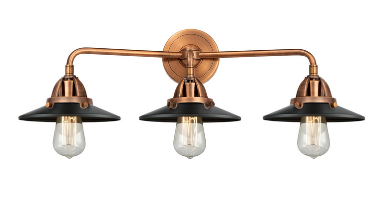 Innovations - 288-3W-AC-M6-BK - Three Light Bath Vanity - Nouveau 2 - Antique Copper