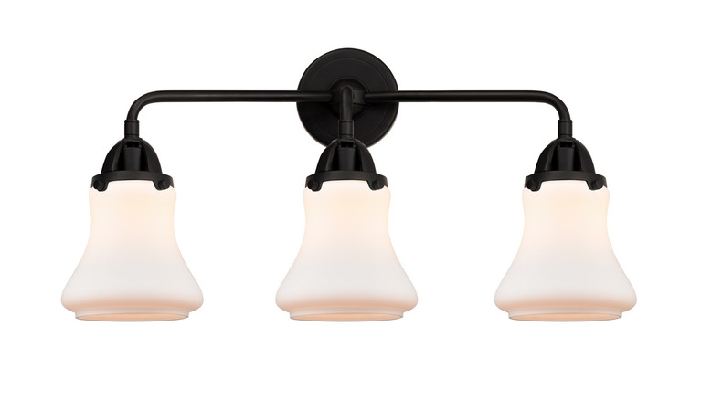 Innovations - 288-3W-BK-G191 - Three Light Bath Vanity - Nouveau 2 - Matte Black