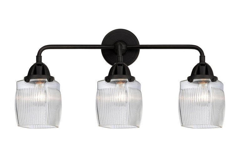 Innovations - 288-3W-BK-G302 - Three Light Bath Vanity - Nouveau 2 - Matte Black