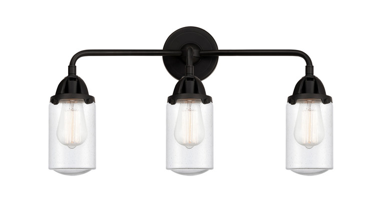 Innovations - 288-3W-BK-G314 - Three Light Bath Vanity - Nouveau 2 - Matte Black