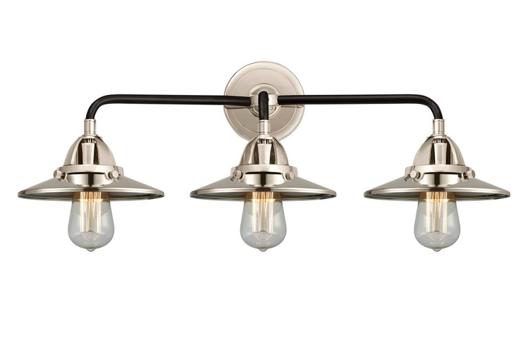 Innovations - 288-3W-BPN-M1-PN - Three Light Bath Vanity - Nouveau 2 - Black Polished Nickel