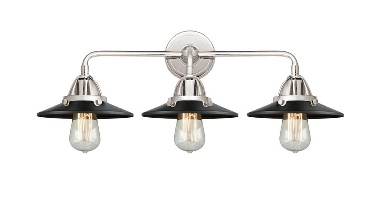 Innovations - 288-3W-PC-M6-BK - Three Light Bath Vanity - Nouveau 2 - Polished Chrome