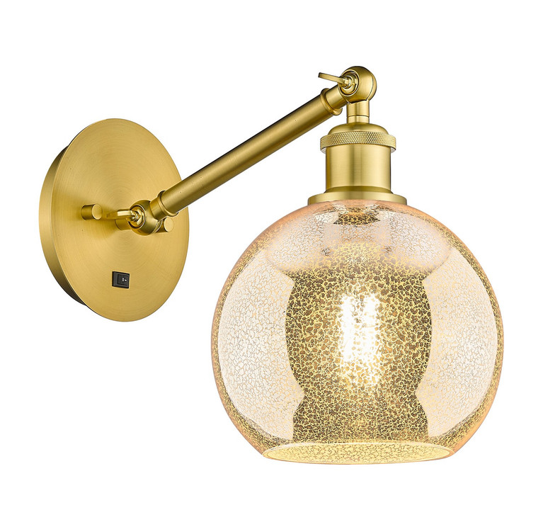 Innovations - 317-1W-SG-G128-8 - One Light Wall Sconce - Ballston - Satin Gold