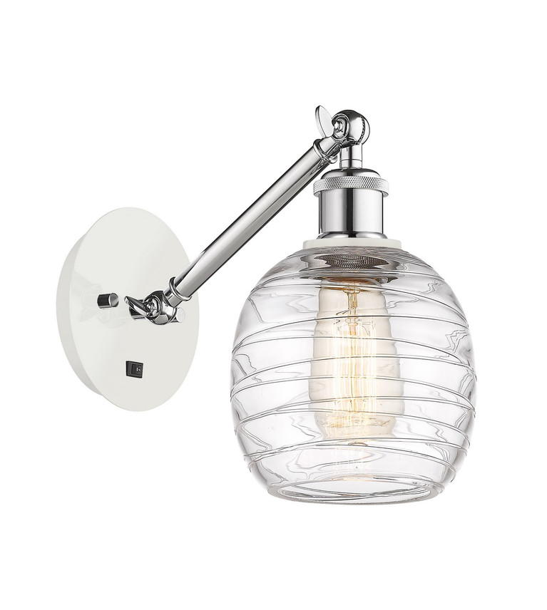 Innovations - 317-1W-WPC-G1013-LED - LED Wall Sconce - Ballston - White Polished Chrome