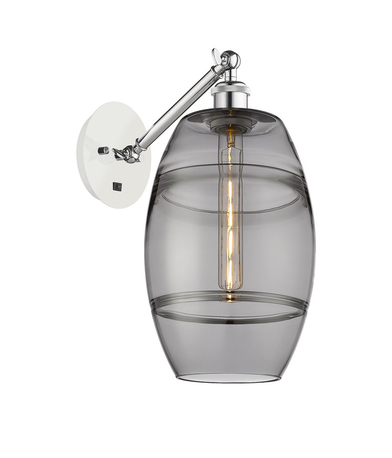 Innovations - 317-1W-WPC-G557-8SM - One Light Wall Sconce - Ballston - White Polished Chrome