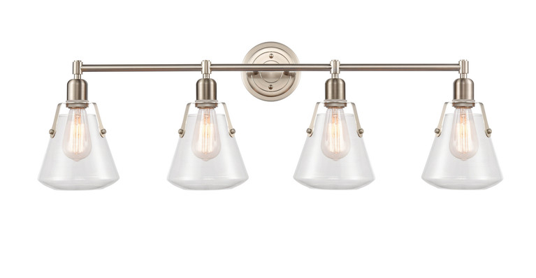 Innovations - 422-4W-SN-7CL - Four Light Bath Vanity - Satin Nickel
