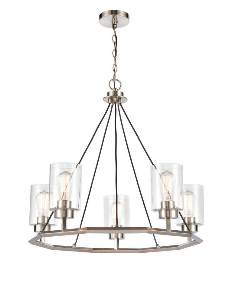 Innovations - 441-5CH-BSN-G4412 - Five Light Chandelier - Mila - Black Satin Nickel