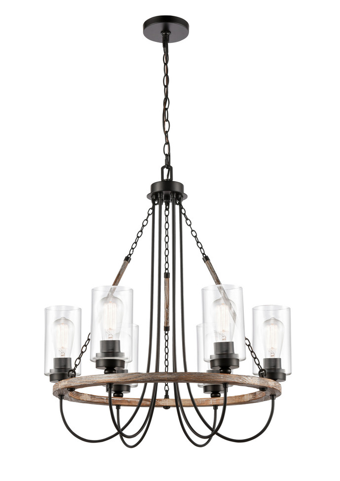 Innovations - 442-6CR-BK-G4422 - Six Light Chandelier - Paladin - Matte Black