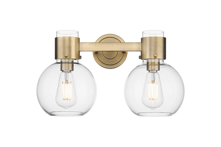 Innovations - 464-2W-BB-G464B-7CL - Two Light Bath Vanity - Downtown Urban - Brushed Brass