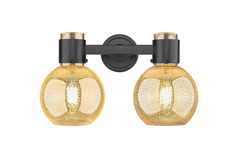 Innovations - 464-2W-BK-G464B-7ME - Two Light Bath Vanity - Downtown Urban - Matte Black
