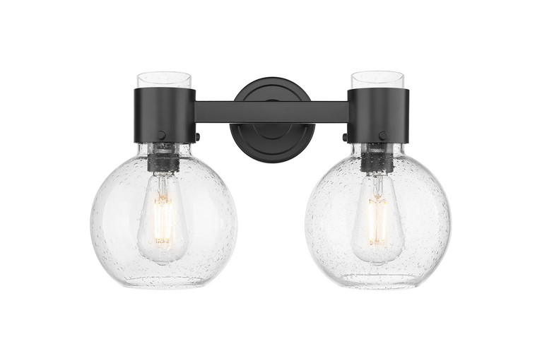 Innovations - 464-2W-BK-G464B-7SDY - Two Light Bath Vanity - Downtown Urban - Matte Black