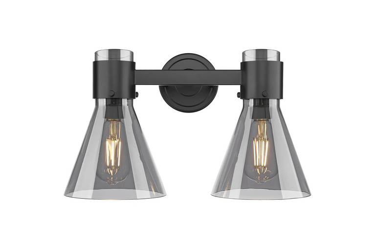 Innovations - 464-2W-BK-G464C-7SM - Two Light Bath Vanity - Downtown Urban - Matte Black