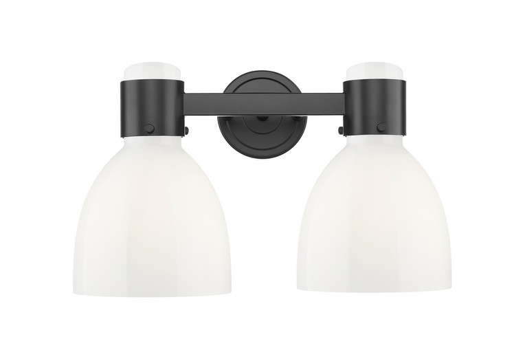Innovations - 464-2W-BK-G464D-7GW - Two Light Bath Vanity - Downtown Urban - Matte Black
