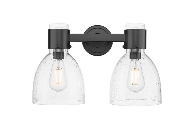 Innovations - 464-2W-BK-G464D-7SDY - Two Light Bath Vanity - Downtown Urban - Matte Black