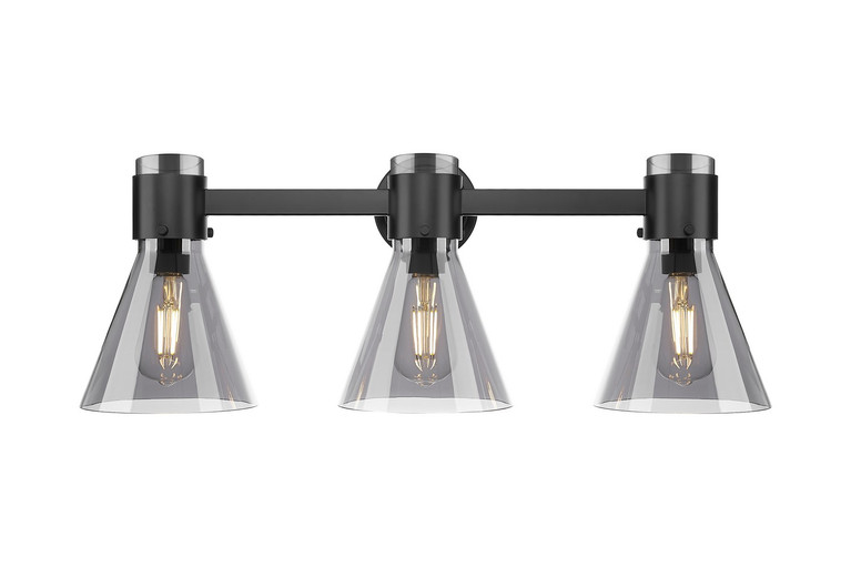 Innovations - 464-3W-BK-G464C-7SM - Three Light Bath Vanity - Downtown Urban - Matte Black