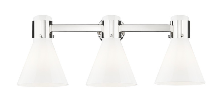 Innovations - 464-3W-PN-G464C-7GW - Three Light Bath Vanity - Downtown Urban - Polished Nickel
