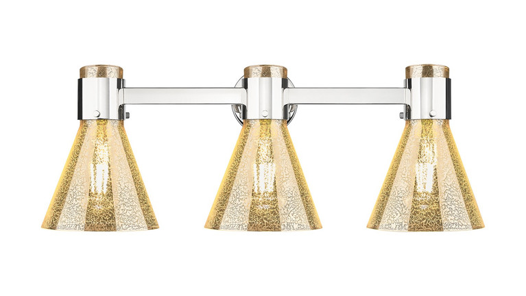 Innovations - 464-3W-PN-G464C-7ME - Three Light Bath Vanity - Downtown Urban - Polished Nickel