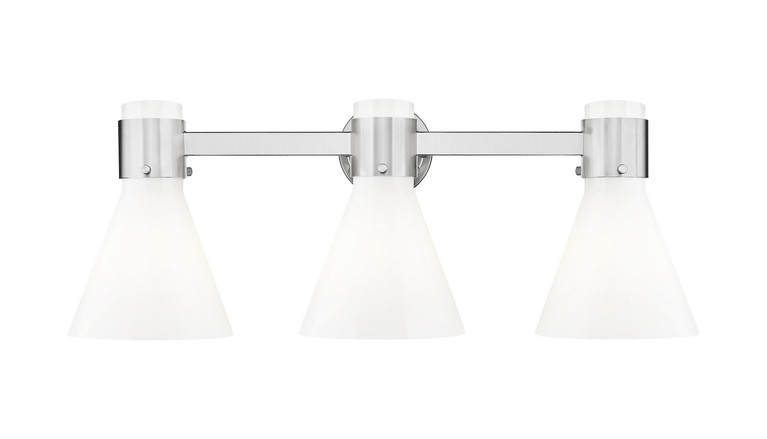 Innovations - 464-3W-SN-G464C-7GW - Three Light Bath Vanity - Downtown Urban - Satin Nickel