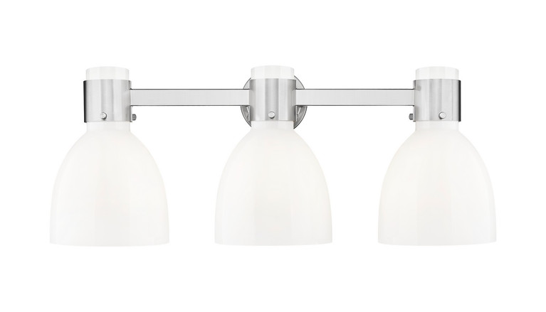 Innovations - 464-3W-SN-G464D-7GW - Three Light Bath Vanity - Downtown Urban - Satin Nickel